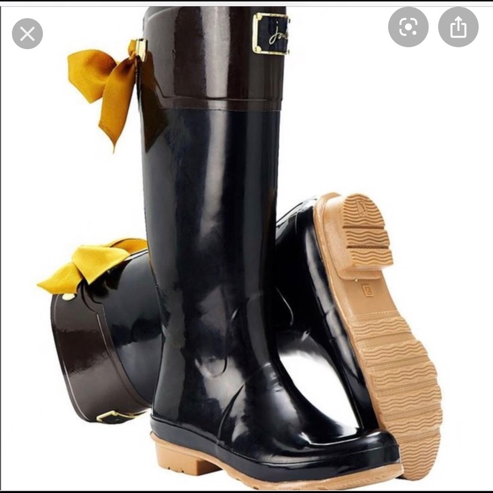 Joules Evedon Welles Rainboots Yellow Ribbons 🎀☔️